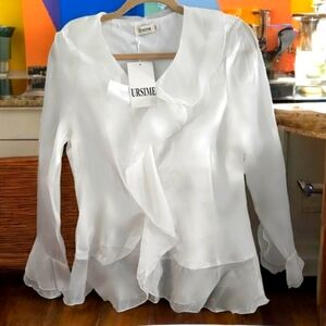White Ruffle Blouse